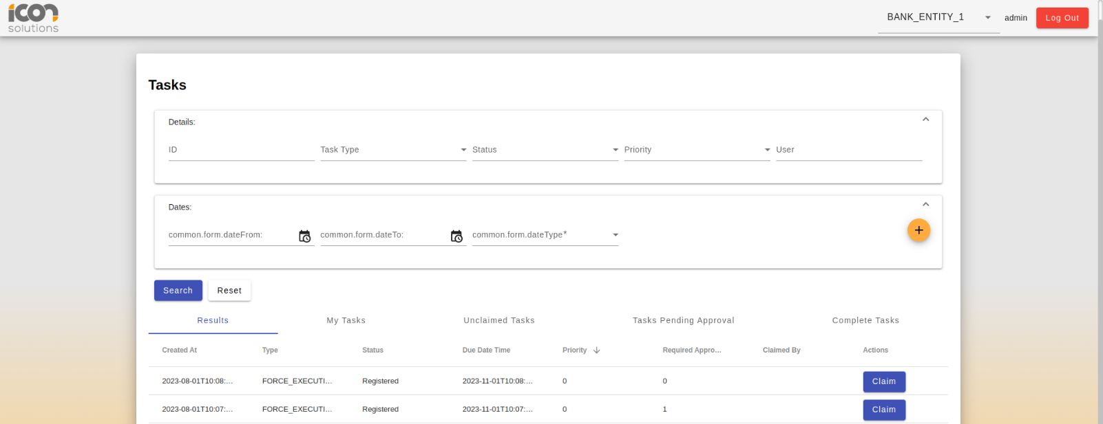 Task Details   Claim Button