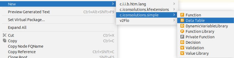 create a data table step 1