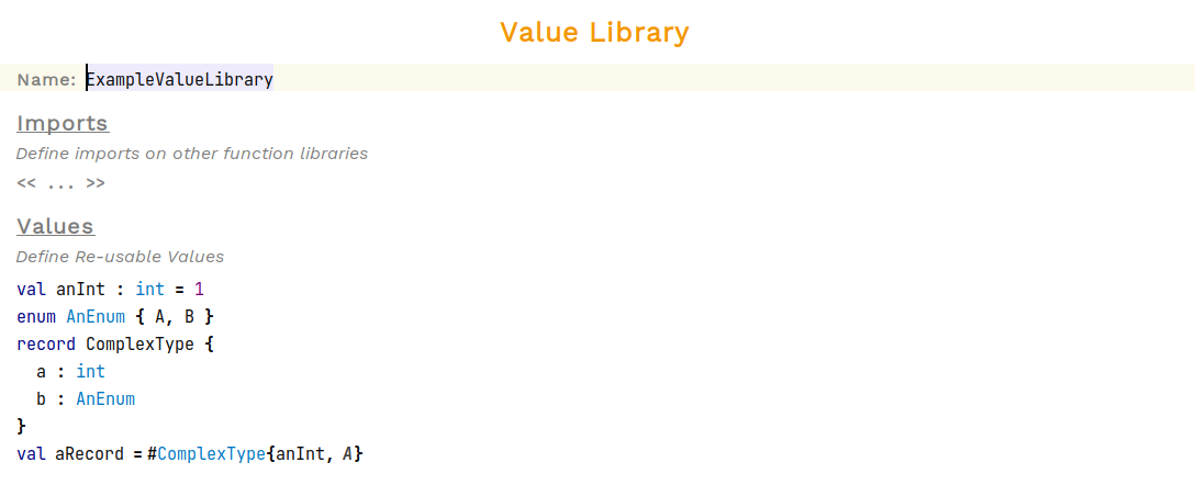 value library example