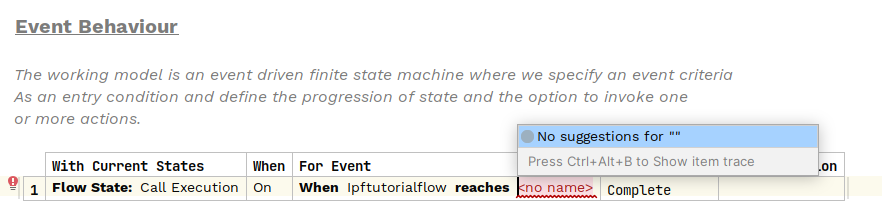 calling1 event behaviour 1