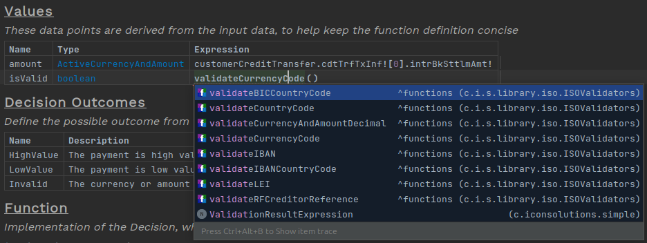 rules library functions