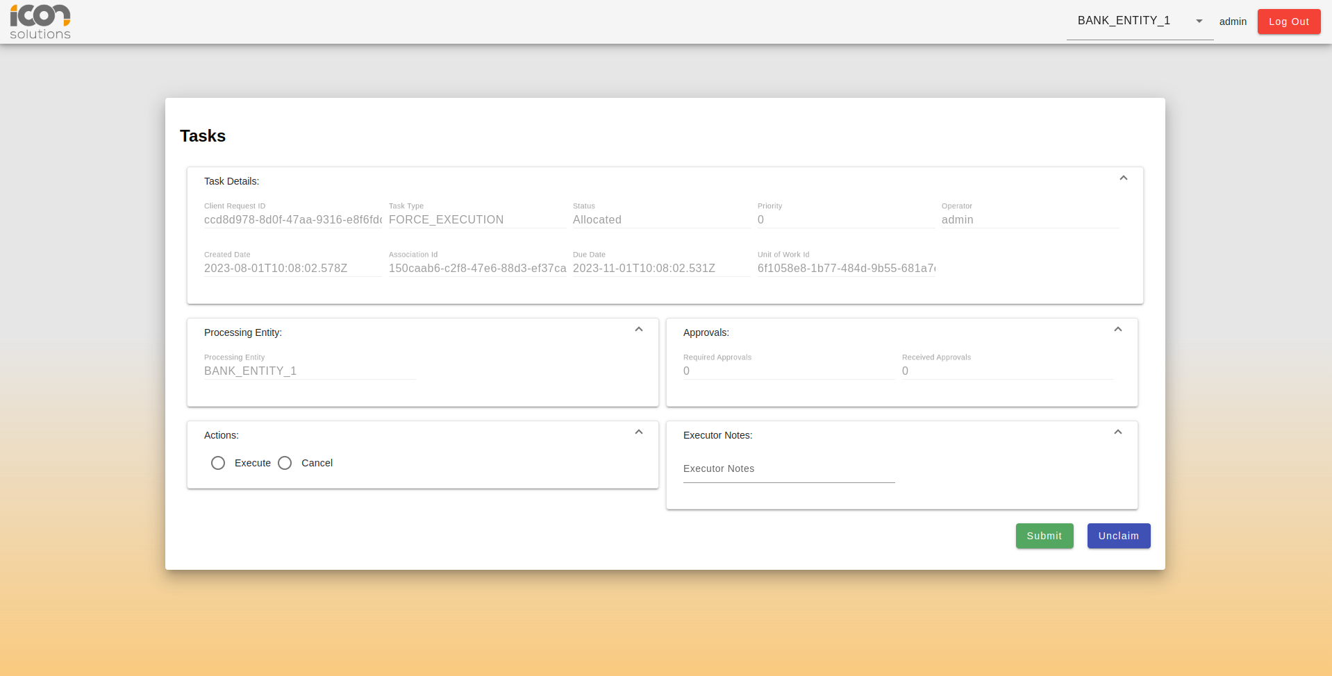 Task details claimed