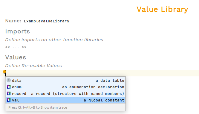 create a value library step 3