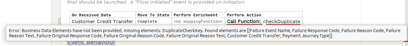 action mapping error