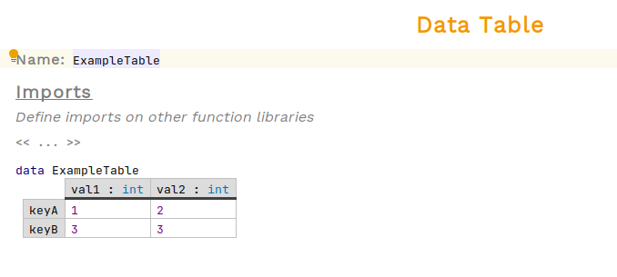 create a data table step 2