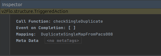 Imagen de la metadata vacía seleccionada en el inspector