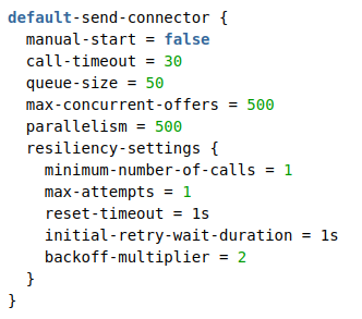 default send conn settings