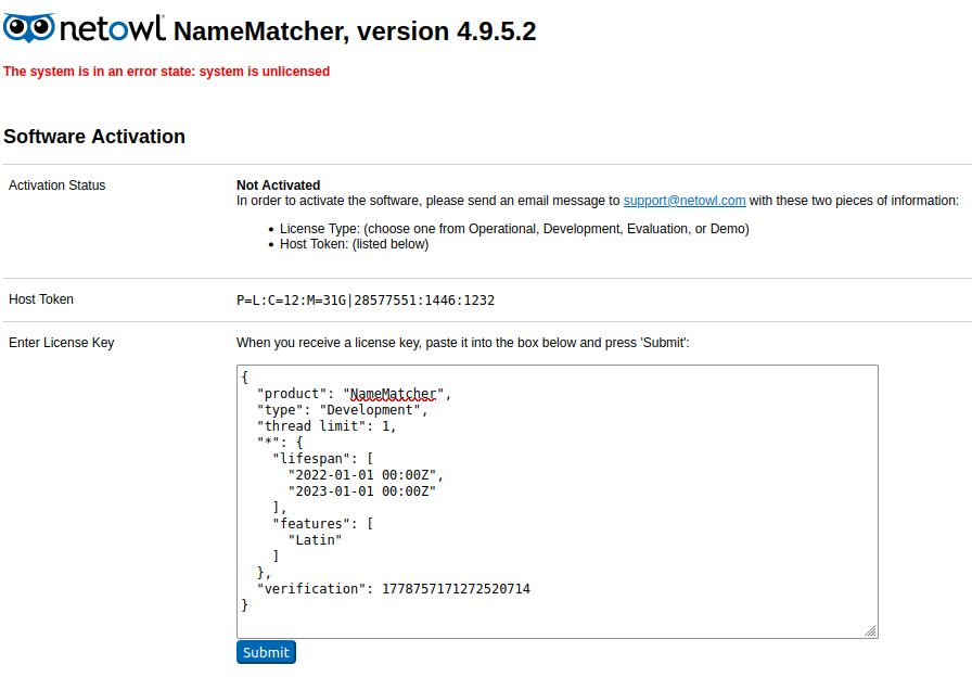 netowl license upload